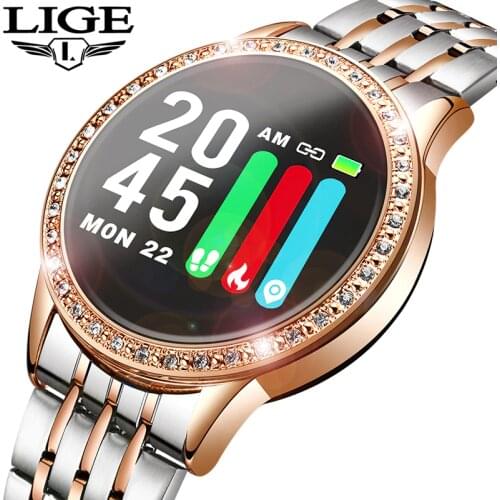 LIGE New Smart Watch Women Blood Pressure Heart Rate Monitor Smart Band Fitness tracker Sport watch Smartwatch Reloj inteligente