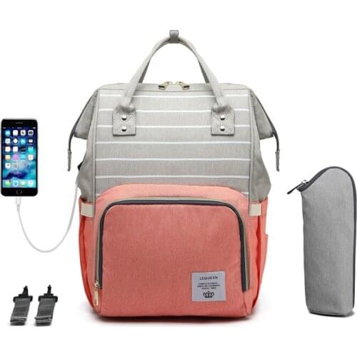 Diaper Bag USB Charging Shoulder Multi-Function Large-Capacity Backpack Mommy Bag Mother and Baby Travel Bag