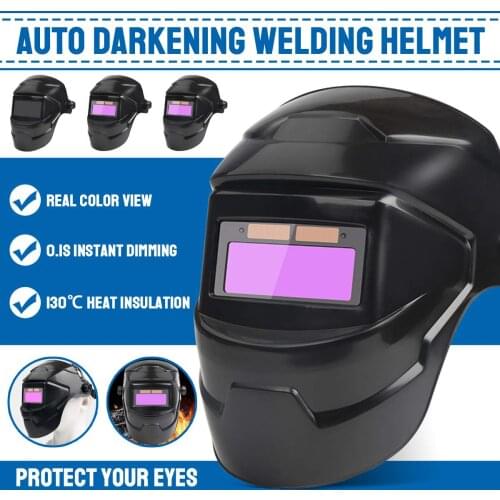 Solar Automatic Darkening Welding Helmet Large View True Color Welding Mask for Welders Soldering TIG MIG Arc Weld Grind Cut
