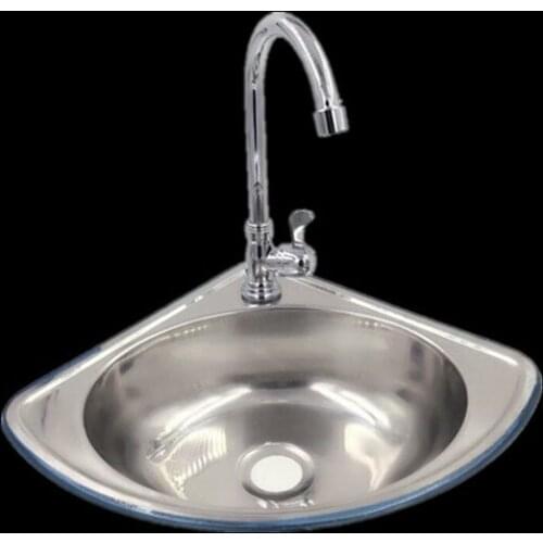 Stainless Steel Triangle Basin Corner Wall-mounted Kitchen Vegetable Washing Sink Single Bowl Bathroom Wash Basins Mx9091004