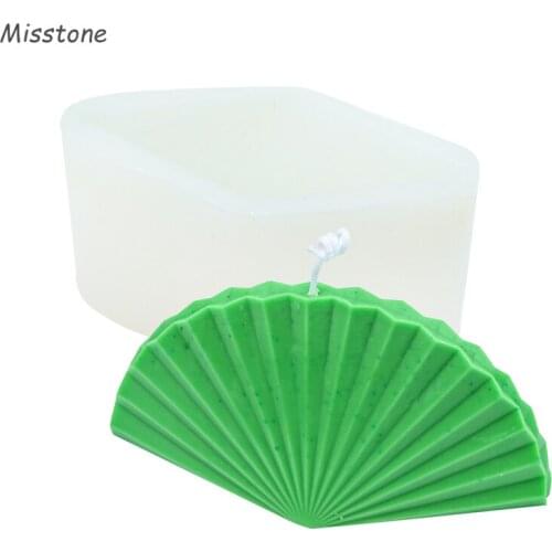 Fan Shaped Silicone Candles Mold 3D Cube Bubble DIY Non-Stick Kitchen Dessert Chocolate Cake Decor Accessories