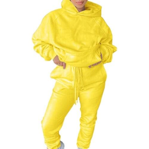 Spring Fall Women Sweat Suit Sports Wear Multi-color Warm Flexible Women 2 Piece Outfits loose sports jogging running Suit femme