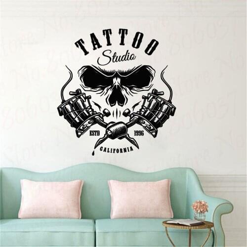 Tattoo Studio vinyl sticker shop Ink Gun window sign Art Decorations Tattoo Shop Logo Wall Decal WL1064