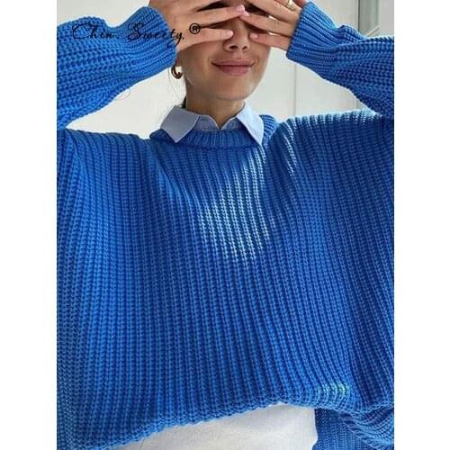 Woman Sweater Jumper Knitted Long Sleeve Autumn 2021 Womens Clothing Oversized Pullovers Ladies Vinatge Winter Tops Sweaters
