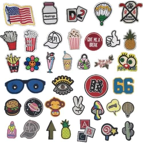 Exquisite letter micro-chapter embroidery childrens jeans jacket fabric sewing DIY clothing supplies accessories 1PCS for sale