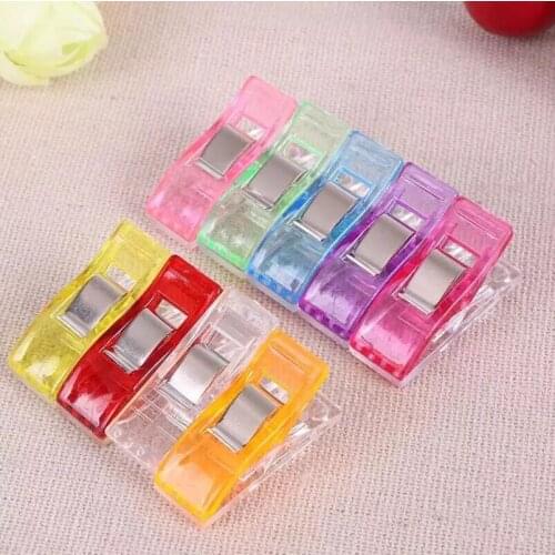 10 Colors Plastic Wonder Clips Holder for DIY Patchwork Quilting Cloth Craft Sewing