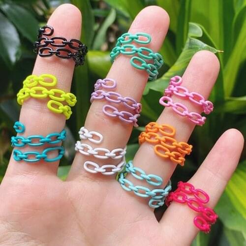 10 Piece Enamel colorful Rings Geometric Spiral rings accessories jewelys jewelry party ring Enamel rings 51745