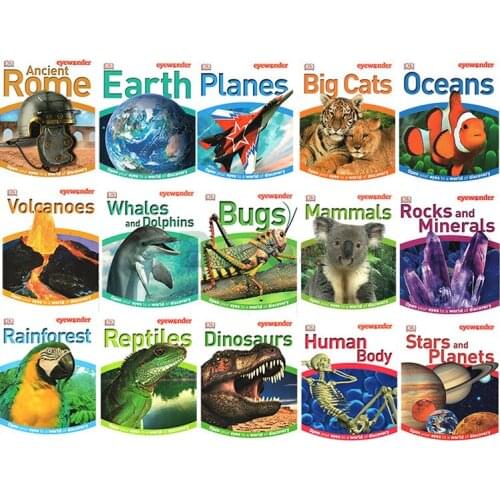 15 Books/set,DK Eyewonder,readers Visual Wonders,Visual spectacle Series,earth Plane,big Cat,oceans,bugs,human Body,stars Planet