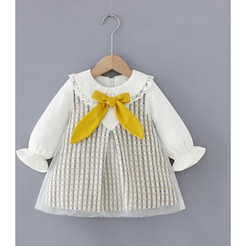 2020 Toddler Girls Long Sleeve Dress Baby Girl Bow Tutu Princess Dress Kids Dresses For Girls Party Dress Children Sweet Clothes