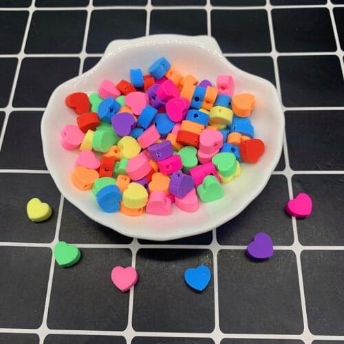 30pcs 10mm Love Face Beads Polymer Clay Spacer Loose Beads For Jewelry Making DIY Handmade Jewelry Crafts#13