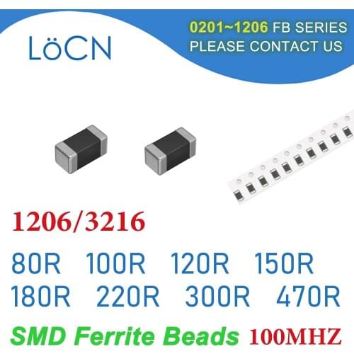 4000PCS 1206/3216 100MHZ SMD Ferrite Beads 80R 100R 120R 150R 180R 220R 300R 470R Chip Inductor Multilayer 25% High Quality