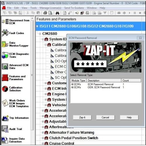 2020 ForCummins INSITE Electronic Service Tool 8.5.2 +keygen with zapit ECM pass remove + Fleet count