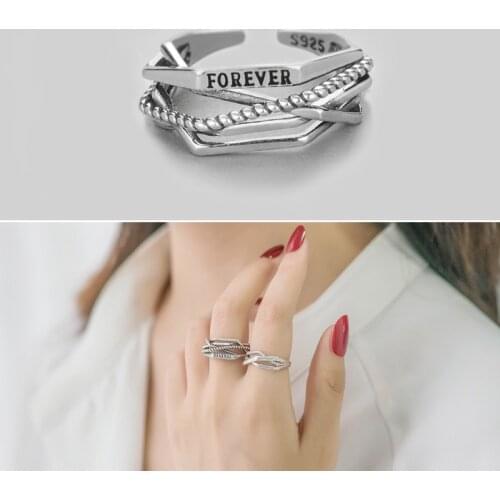 Personality Gothic Boho Letter Rings For Women Lady Charm Engagement Jewelry Girls Open Finger Knuckle Rings 2021