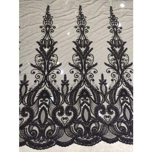 5 Yard/ Lot Seuqins and Beads Lace Fabric 130cm Width Dress Lace Fabric Bridal Lace Fabric Sequins Beads Lace Fabric