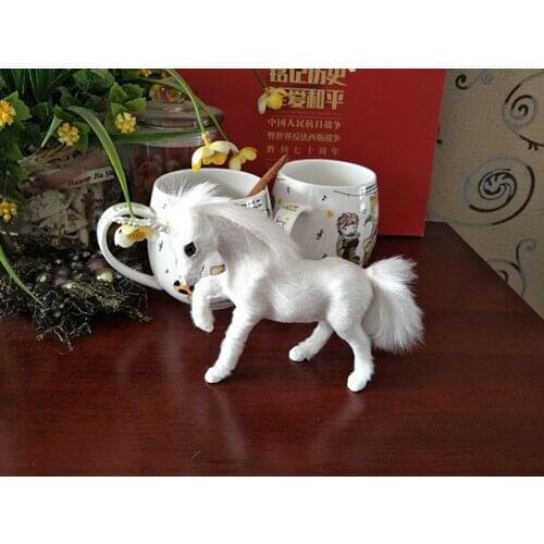 Small Imitation fur plush toy horse Unicorn doll