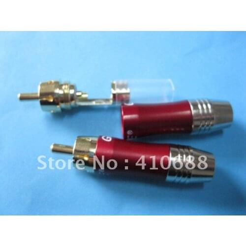 Copper RCA Plug Gold Plated Red Color Audio Video Adapter Connector 5 Pcs per lot Hot Sale High Quality