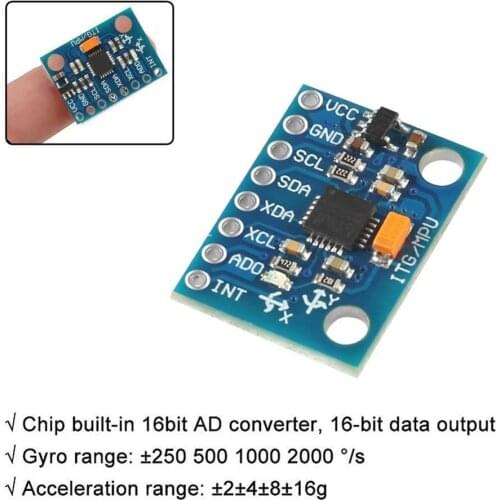 IIC I2C GY-521 MPU-6050 MPU6050 3 Axis Analog Gyroscope Sensors + 3 Axis Accelerometer Module For Arduino With Pins 3-5V DC