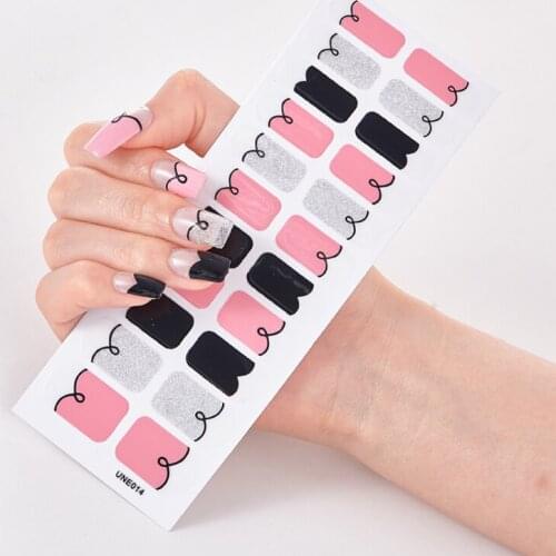 22 Tips/Sheet Solid Colors And Creative Nail Art Nails Sticker Designer Nails Art Decoration Designer Nail Decals Nail Strips