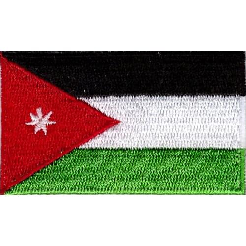 New Products Jordanian Hashemite Kingdom Flag Embroidered Patchwork Fabric Badge Pants Or Bag Decal Decorative Collage Suitable