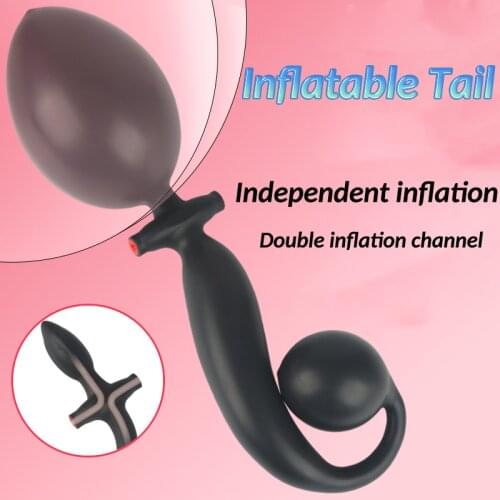 Huge Inflatable Anal Butt Plug Dog Tail Anus Dilator Big Anal Dildo Pump Butt Plug Vagina Stimulate Prostate Massage Sex Toys