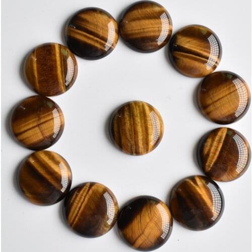 Wholesale 20pcs/lot hight quality natural tiger eye stone round cabochon beads 25mm for jewelry Accessories making free