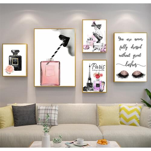 Perfume Home Decoration Girls Room Wall Pictures Fashion Posters Print Sexy High Heels Wall Art Cover Magazine Canvas Painting