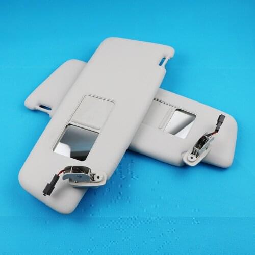Gray Pair Front Sun Visor Panel With Makeup Mirror For VW Beetle Golf Jetta MK4 Passat B5 Skoda 1998-2013
