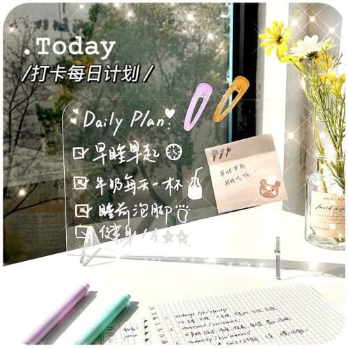 Transparent Acrylic Memo Board INS Style Erasable Students Business Memo Board