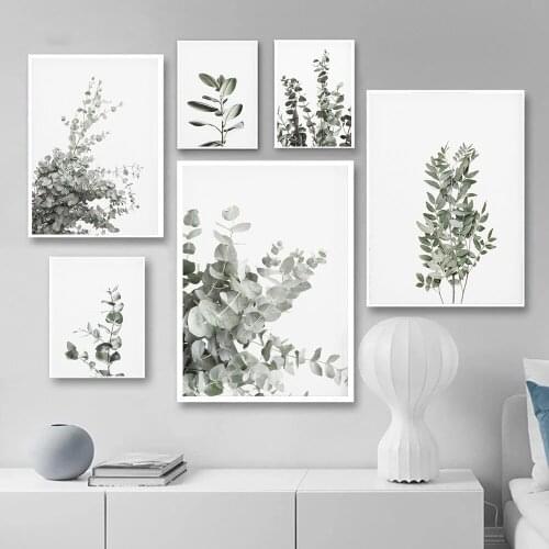 Scandinavian Wall Art Decor Botanical Posters Print Eucalyptus Leaves Farmhouse Canvas Painting Minimalist Art Pictures Home Art