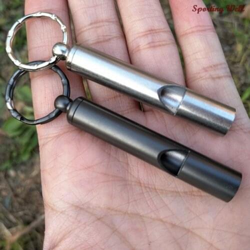 Stainless Steel Emergency Survival Whistle Keychain for Hiking Camping Outdoor Sports Tools Double Channel Whistle