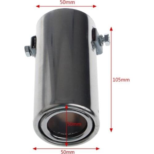 Universal Stainless Steel Car Rear Round Exhaust Pipe Tail Throat Muffler Tip