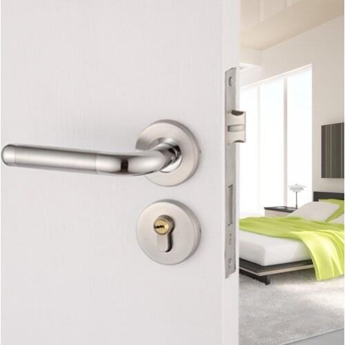 Interior Door Handles with Key Front Back Llevers Latch Bathroom Bedroom Door Handles Security Entry Lock Set