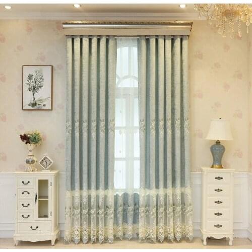 Curtains for Living Room European Curtain Flower Window Bedroom Sheer Valance Drape Custom