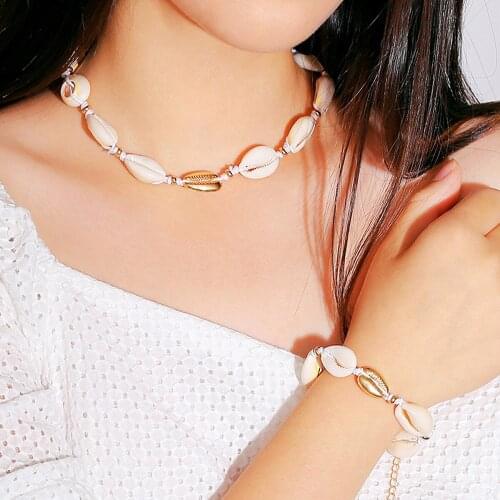 Womens Jewelry Bohemian Handmade Retro Shell Necklace Womens Simple Alloy Accessories Item Decoration Wedding Party Gift 2021