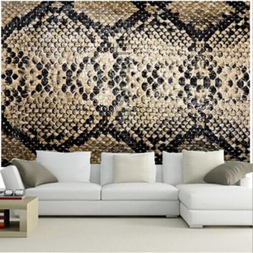 Custom 3D murals,snake texture wallpaper papel de parede ,living room sofa TV wall bedroom wall paper