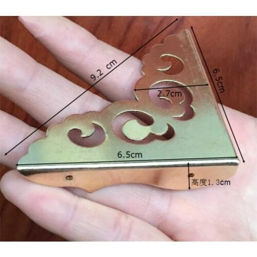 5 pcs Chinese antique furniture, copper Brass fittings Wooden jewelry box Copper wrap angle Corner chinese door hardwar