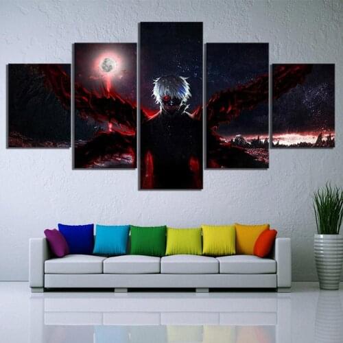5 Piece Wall Art Canvas Anime Picture Manga Image Tokyo Figure Prints Modern Home Teen Room Decoration Paintings On The Wall