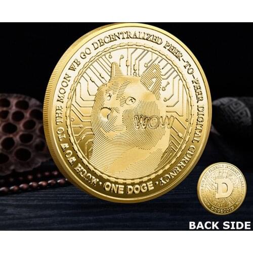 D9 New Funny Beautiful WOW Gold or Silver Plated Dogecoin Commemorative Coins Cute Dog Pattern Dog Souvenir Collection Gifts