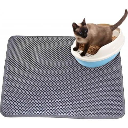 Double-layer Cat Litter Mat Waterproof Pet Dog Cat Bed Tray Mat Feeding Bwol Pad Nonslip Bottom Layer Easy Cleaning Pet Supply