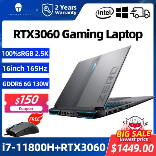 ZERO RTX3060 i7-11800H Gaming Laptop 165Hz 16'' inch 2.5K 16:10 WiFi6 Windows 10 pro Notebook Computer Laptops 2 Years Warranty