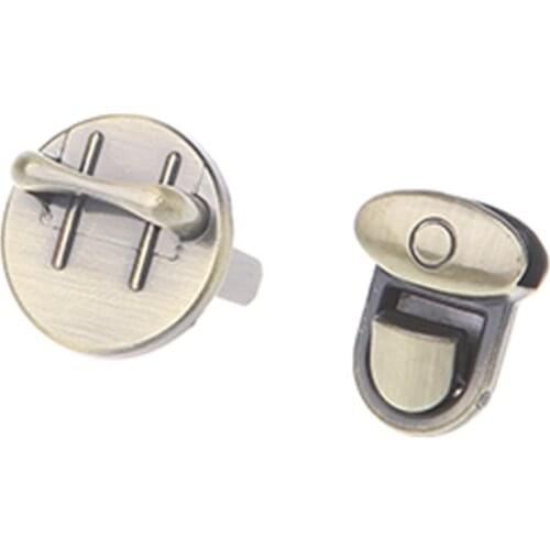 Metal Round Shape Clasp Turn Lock Twist Lock for DIY Handbag Bag Purse Hardware 28GD