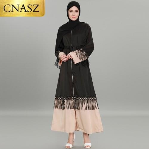Muslim dress abayas for women cardigan maxi dress open stitch long robe gowns kimono ramadan Islamic prayer