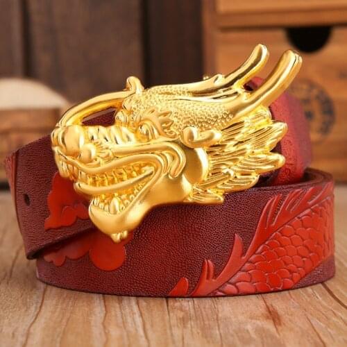 Mens leather belt casual denim joker retro bibcock head layer cowhide belt belt Korean version of fashion mens belt