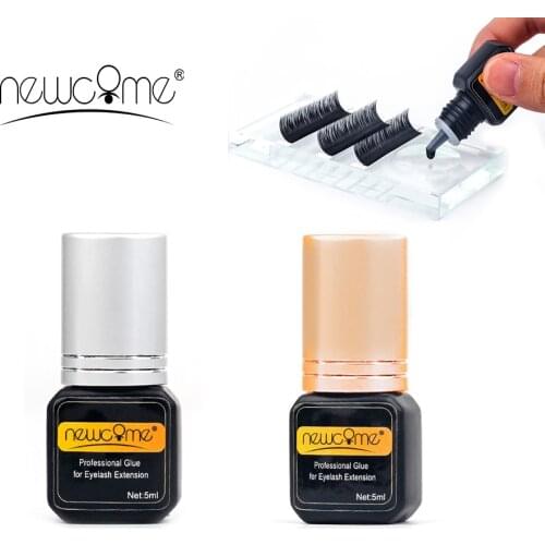 Newcome Silvery/Gold Cap Glue 1s Fast Drying for Eyelash Extension Grafting False Eyelash Glue with Sealed Bag