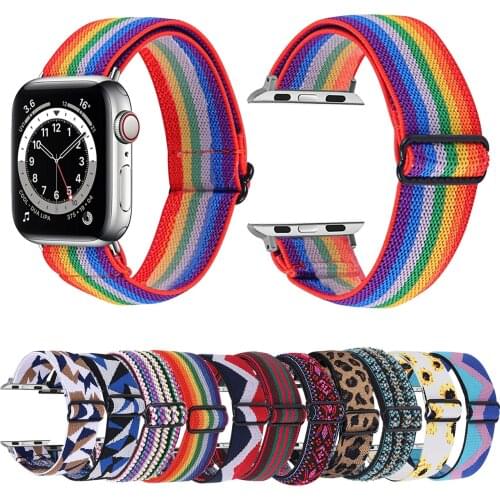 Nylon Replacement Watch Straps Compatible with Apple SerieE,1,2,3,4,5,6,Soft Elastic Breathable Sport Wristbands for Men/Women