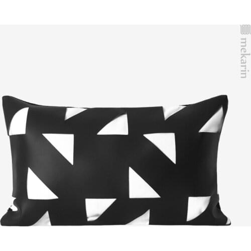 Nordic Home Furnishing Black Triangle Leather Cutting Pillow Model Room Soft Fitted Pillow Bed Sofa Decorative Pillow Case