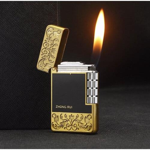 2021 NEW Metal Grinding Wheel Open Flame Lighters Mini Butane Gas Flint Lighters Gadgets For Men Unusual Cigarette Lighter