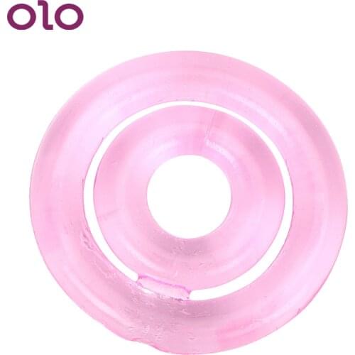OLO Silicone Penis Ring Double Collars Cock Ring Penis Enlargement Sex Toys for Men Male Delay Ejaculation