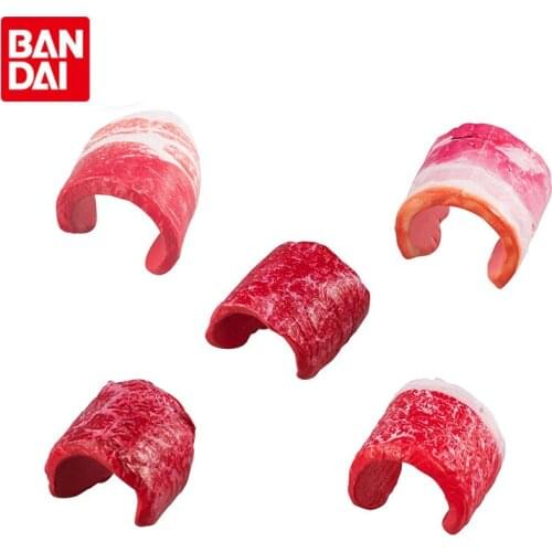 Bandai Genuine CANDY TOY Wagyu Pork Belly Ring Anime Action Figures Collectible Model Ornaments Gacha Toys Gifts for Kids