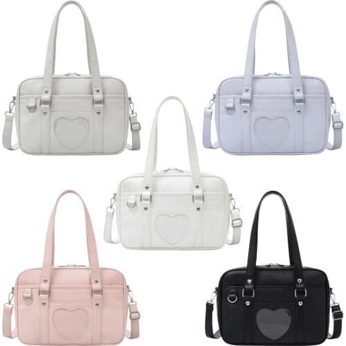 Japanese Preppy Style JK Pink Uniform Shoulder School Bags For Women Girls Canvas Large Capacity Casual Luggage Handbags